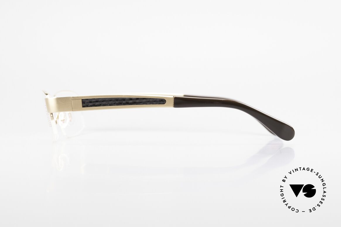 Bugatti 524 Carbon Titanium Gold Frame, flexible spring hinges for a 1st class wearing comfort, Made for Men