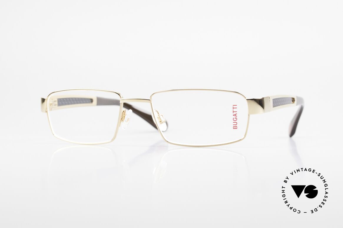Bugatti 525 Titanium Frame Carbon Gold, BUGATTI luxury eyeglasses of incredible top-quality, Made for Men