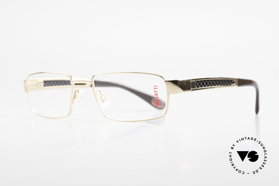 Bugatti 525 Titanium Frame Carbon Gold, CARBON temple inlays (lightweight and very sturdy), Made for Men