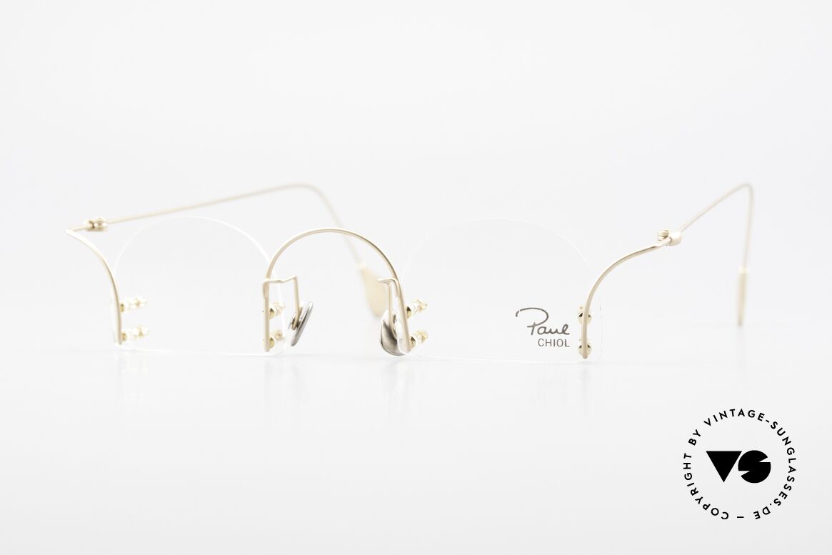 Paul Chiol 03 Unique Rimless Eyeglasses, vintage 90's Paul Chiol designer eyeglass-frame, Made for Men and Women