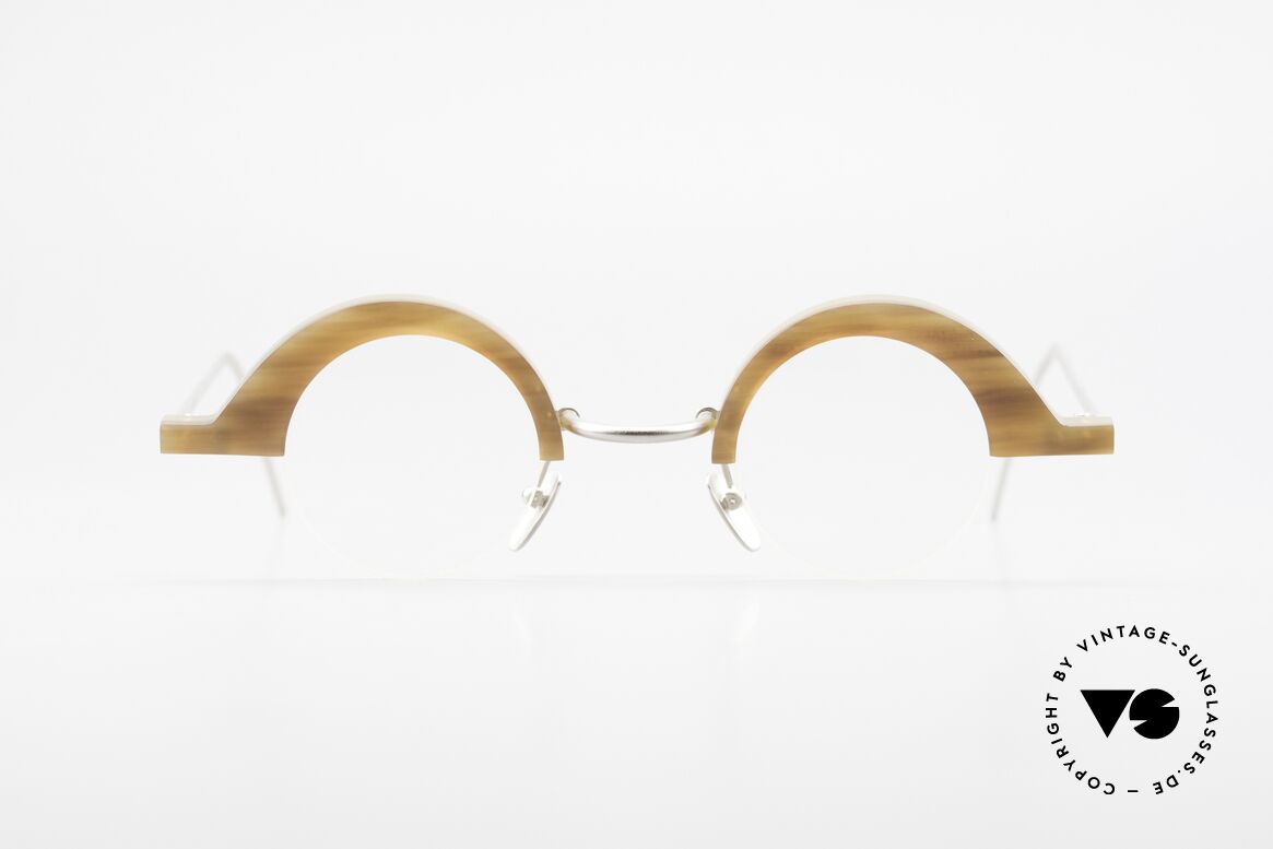 B. Angeletti Baal Redesign Genuine Horn Glasses 1994, precious 1990's eyeglass-frame by Barbara ANGELETTI, Made for Men and Women