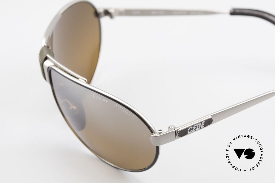Cebe Dakar Jungle QD02 High-Tech Racing Sunglasses, leather covered flexible bridge and temple ends (+ case), Made for Men and Women