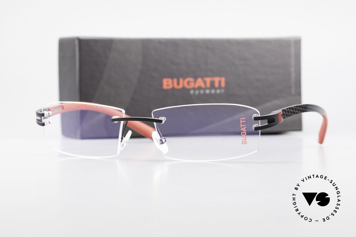 Bugatti 464 Rimless Luxury Glasses Carbon, Size: medium, Made for Men