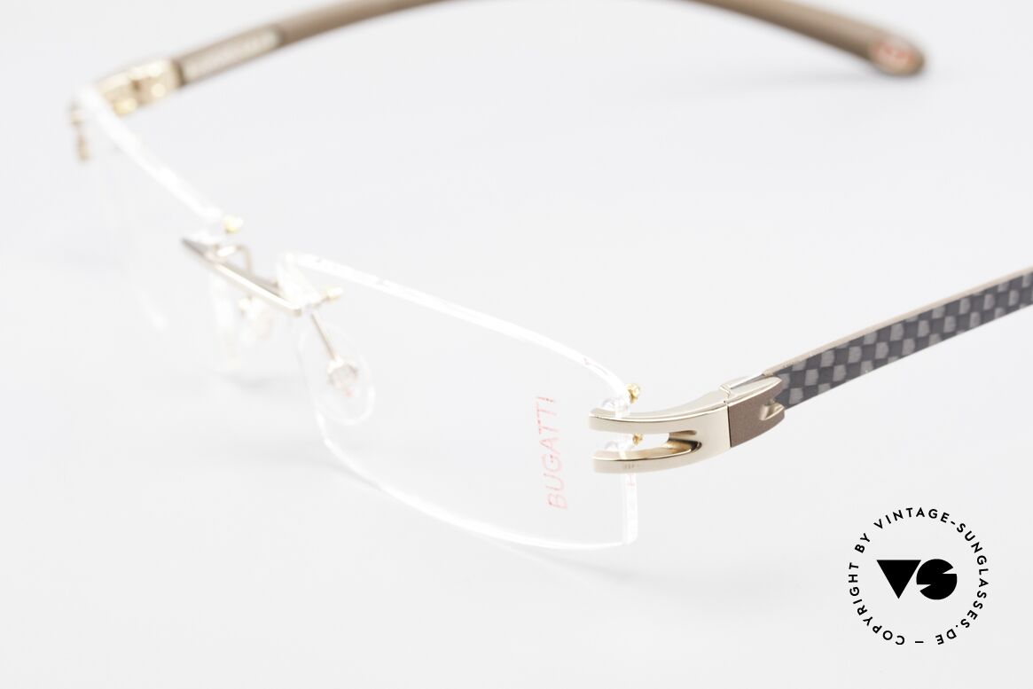 Bugatti 464 Rimless Glasses Carbon Gold, unworn (like all our rare vintage Bugatti eyeglasses), Made for Men