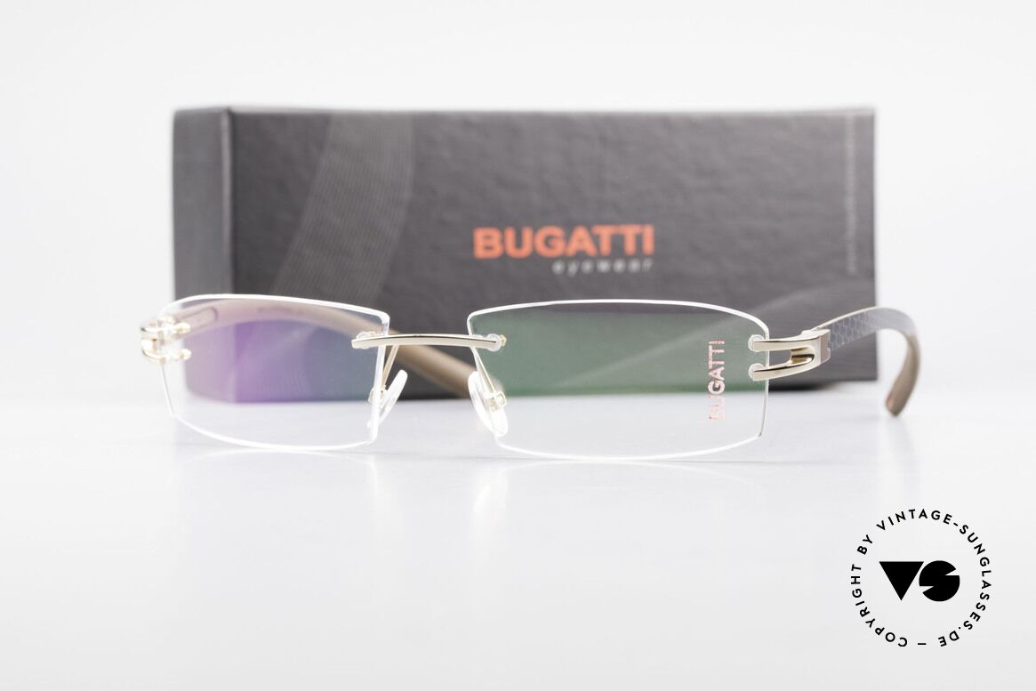 Bugatti 464 Rimless Glasses Carbon Gold, Size: medium, Made for Men