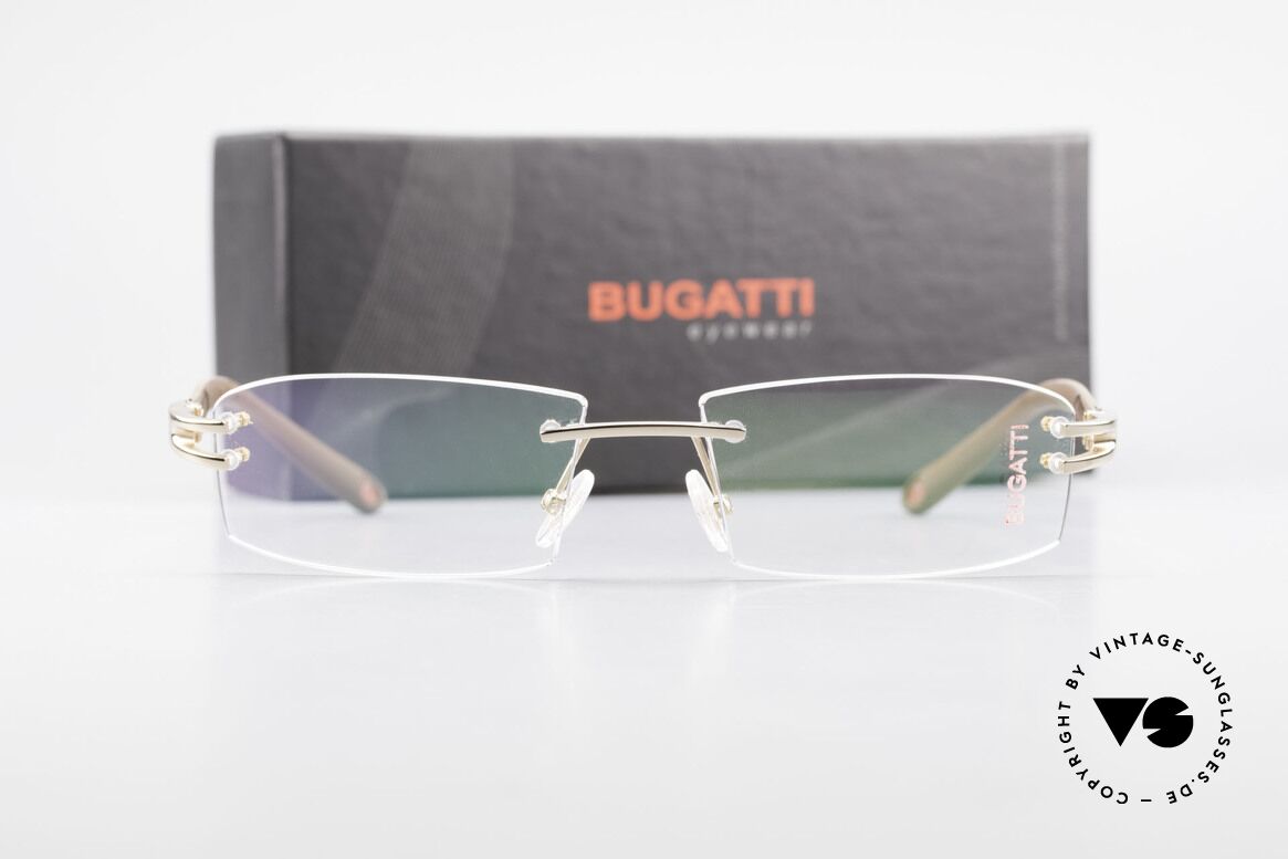 Bugatti 464 Rimless Glasses Carbon Gold, Size: medium, Made for Men