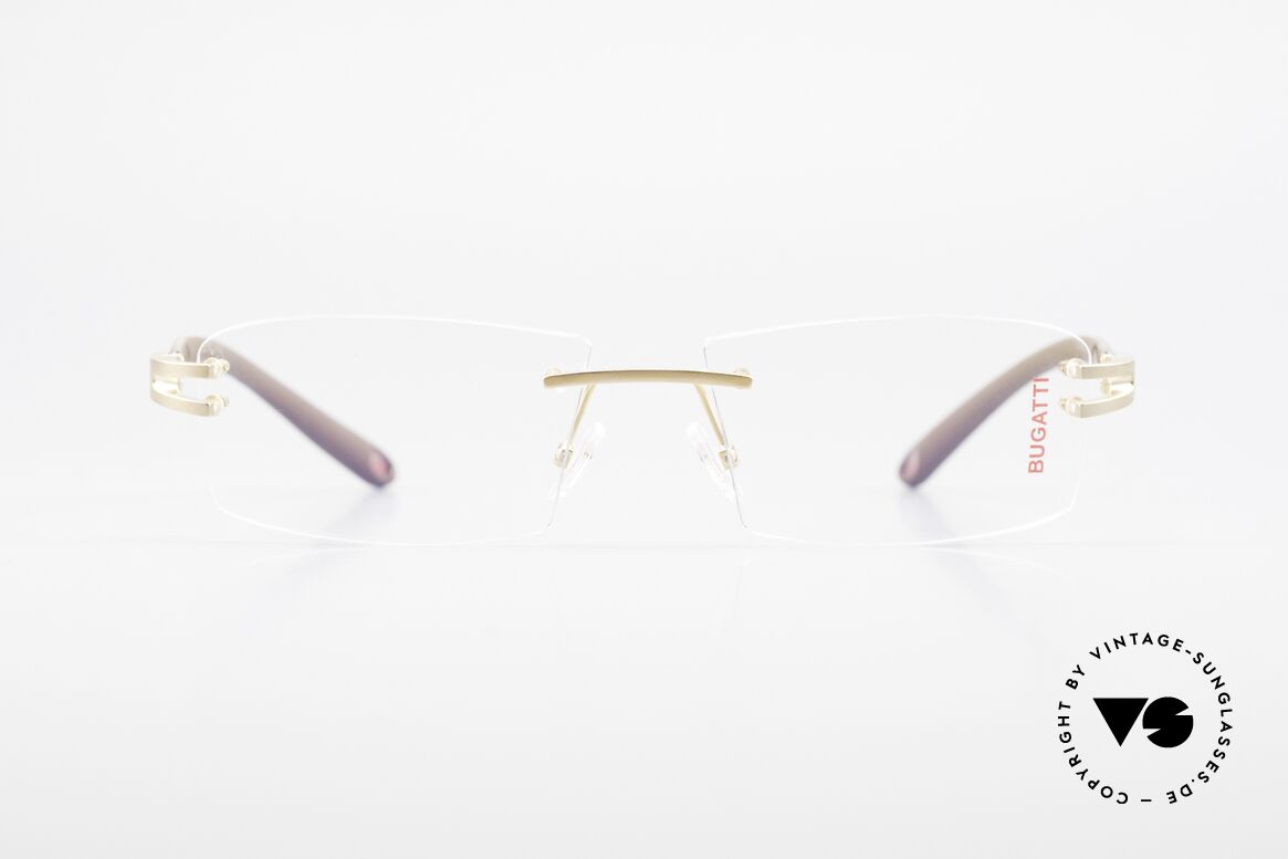 Bugatti 465 Rimless Glasses Carbon Gold, original, vintage rimless eyeglass-frame by Bugatti, Made for Men