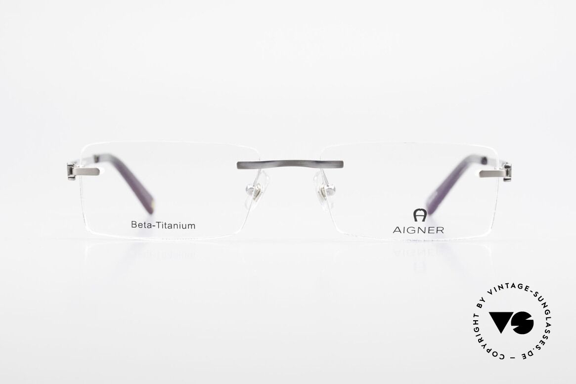 Aigner EA1023 Rimless Vintage Glasses Titan, AIGNER vintage designer glasses of the 90's, size 55/18, Made for Men
