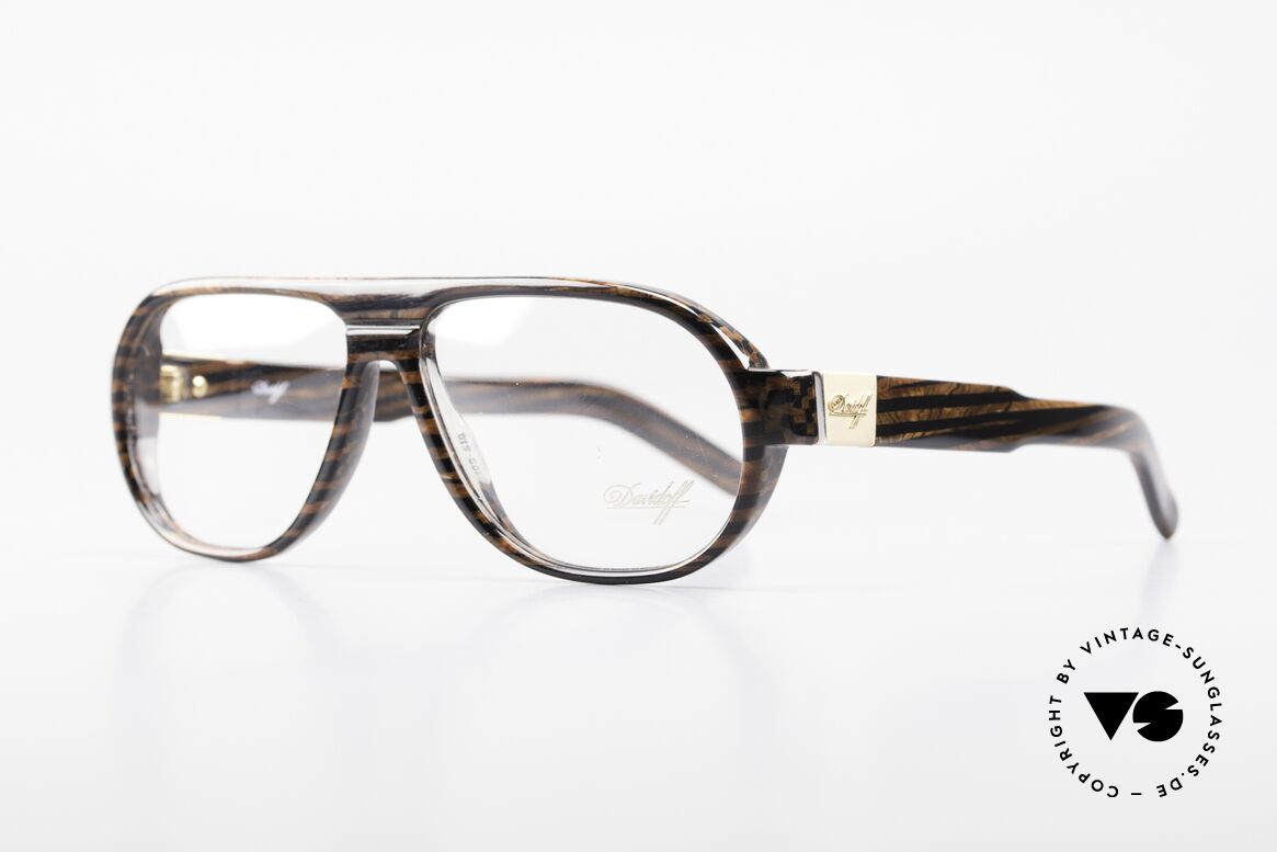 Davidoff 100 90's Men's Vintage Glasses, with gold-plated hinges and appliqué on the temples, Made for Men