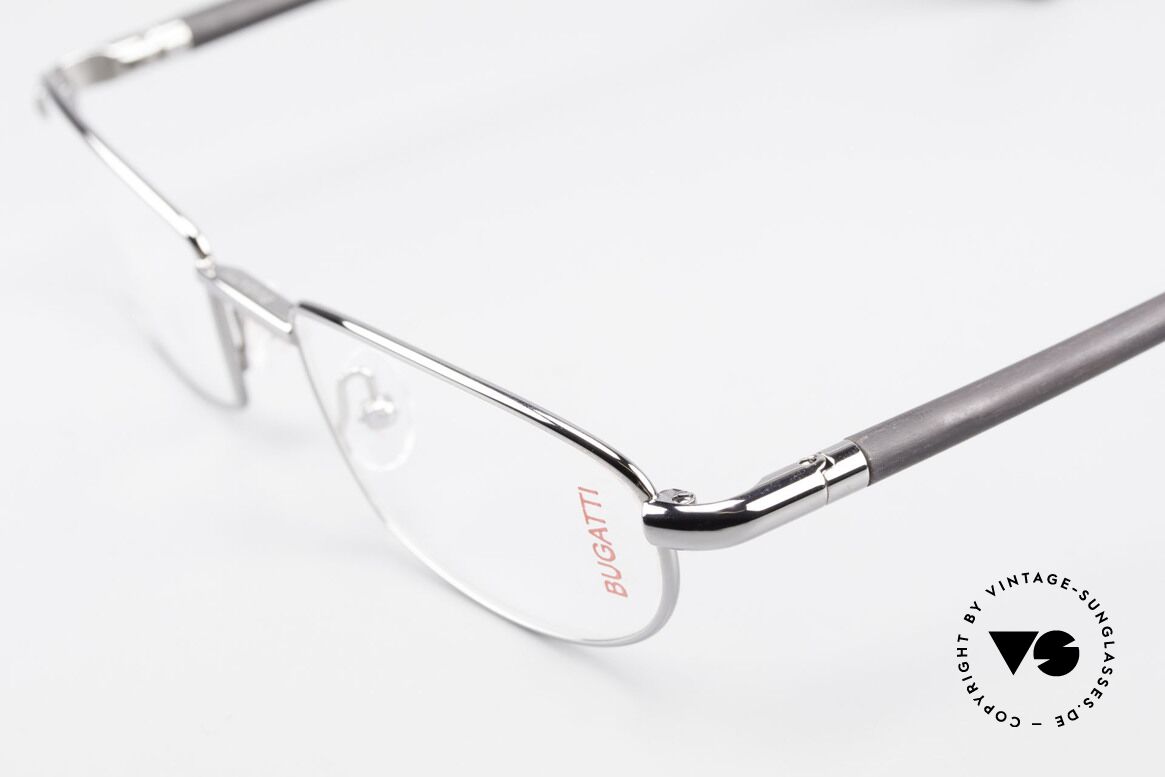 Bugatti 537 Genuine Horn Frame Ruthenium, flexible spring hinges for a 1st class wearing comfort, Made for Men