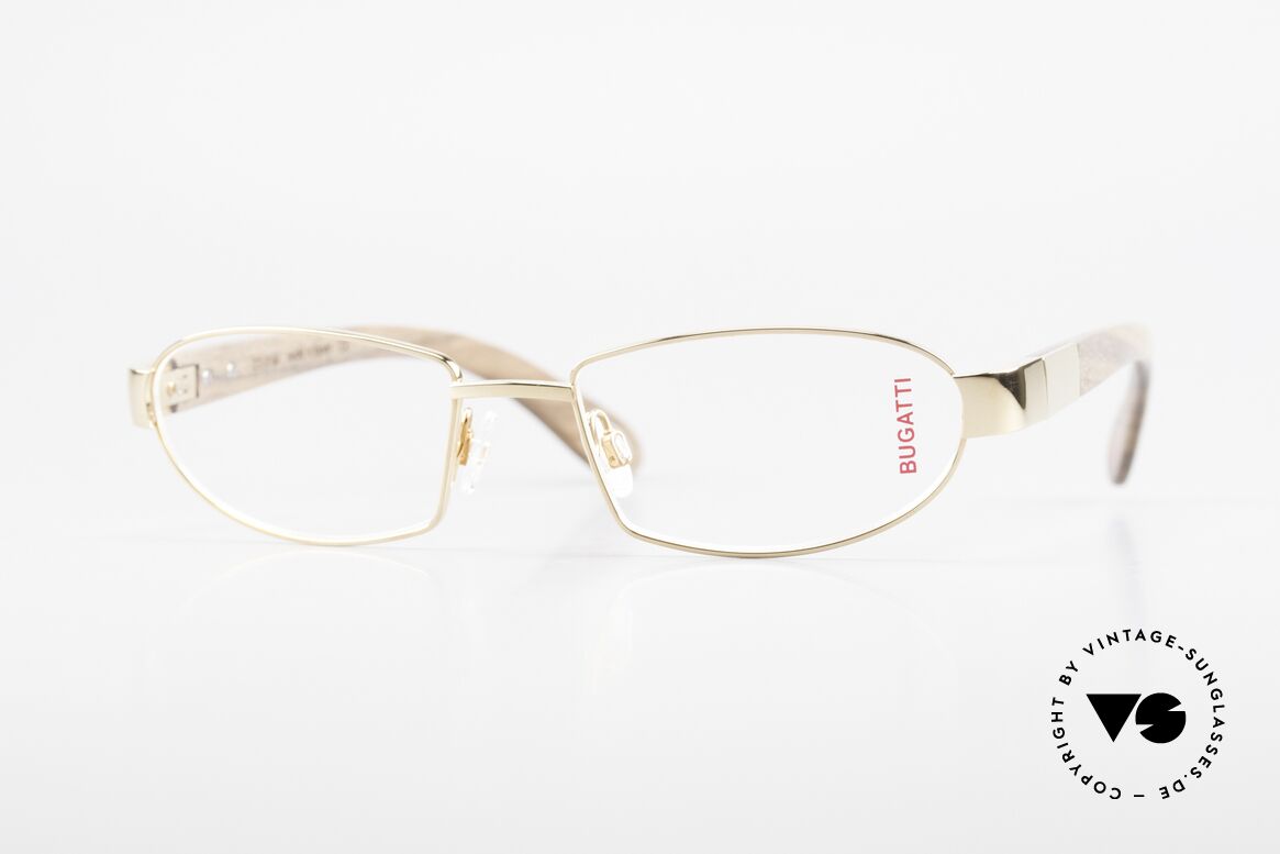 Bugatti 530 Walnut Titanium Gold Plated, luxury eyeglasses by BUGATTI, TOP-NOTCH quality, Made for Men