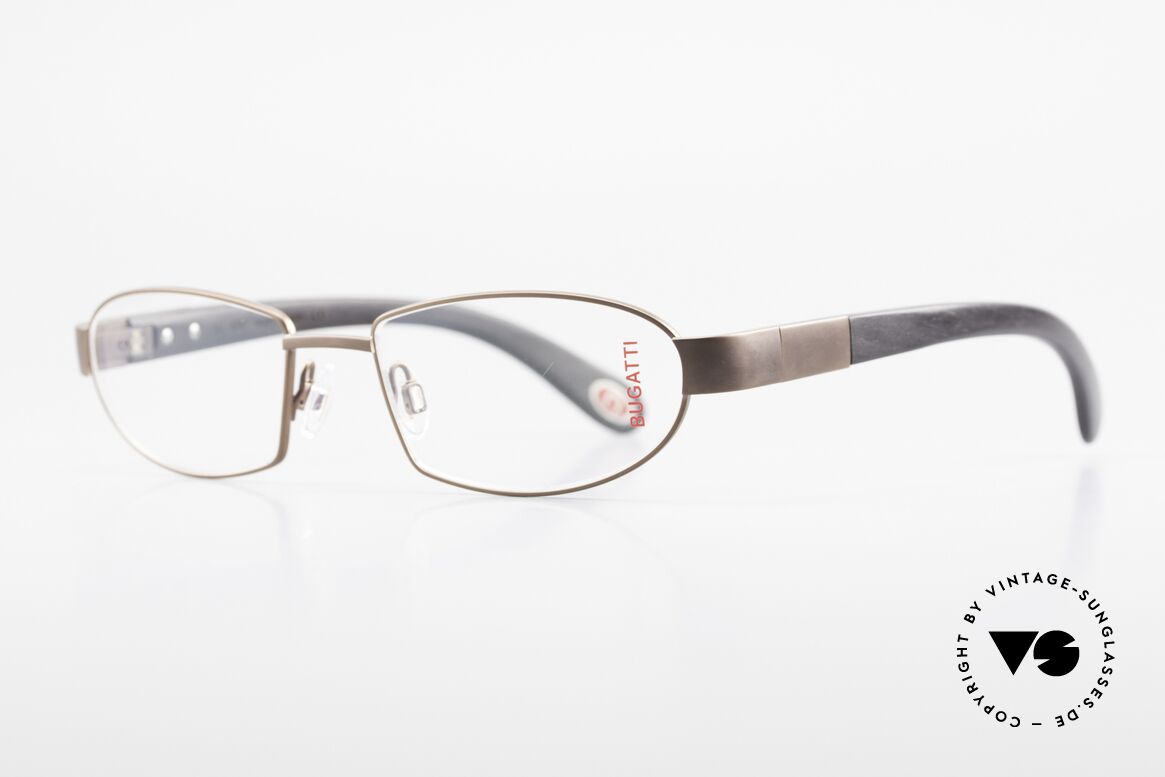 Bugatti 530 Ebony Wood Titanium Frame, temples are made from African Ebony wood; unique, Made for Men
