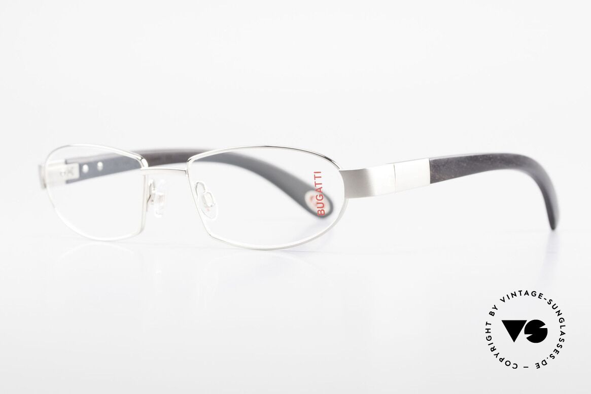 Bugatti 530 Ebony Titan Palladium Frame, temples are made from African Ebony wood; unique, Made for Men