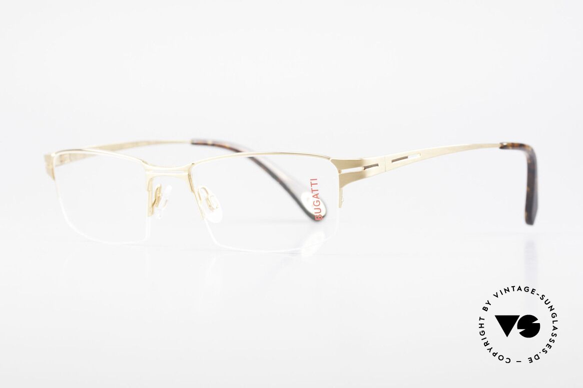 Bugatti 456 Nylor Titan Frame Gold-Plated, semi rimless (Nylor thread) model weighs 19g only, Made for Men