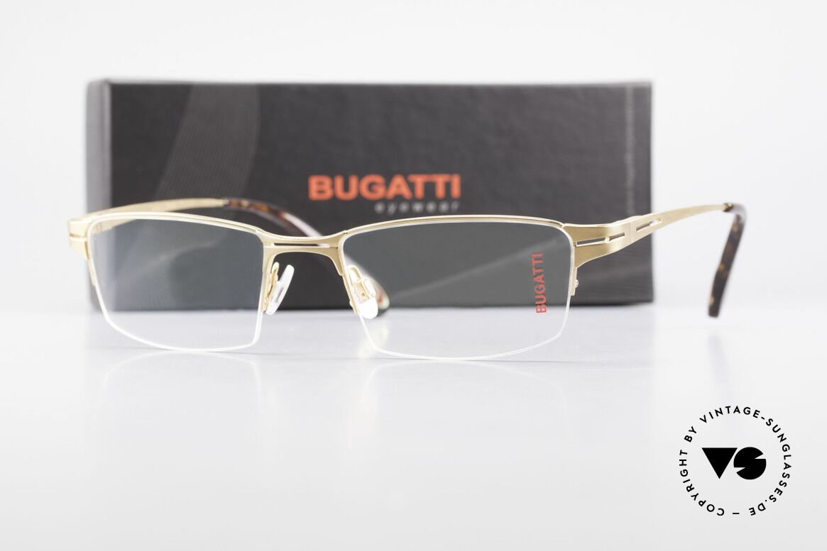 Bugatti 456 Nylor Titan Frame Gold-Plated, Size: large, Made for Men