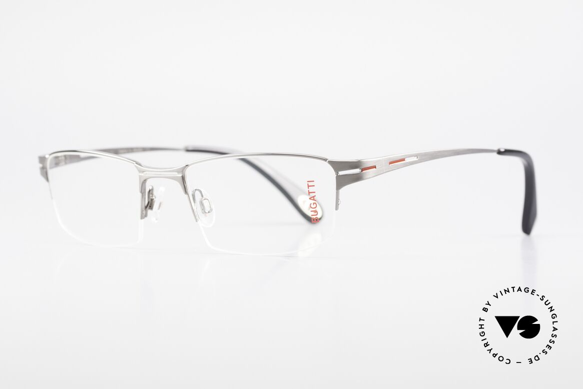 Bugatti 456 Nylor Titan Frame Ruthenium, semi rimless (Nylor thread) model weighs 19g only, Made for Men