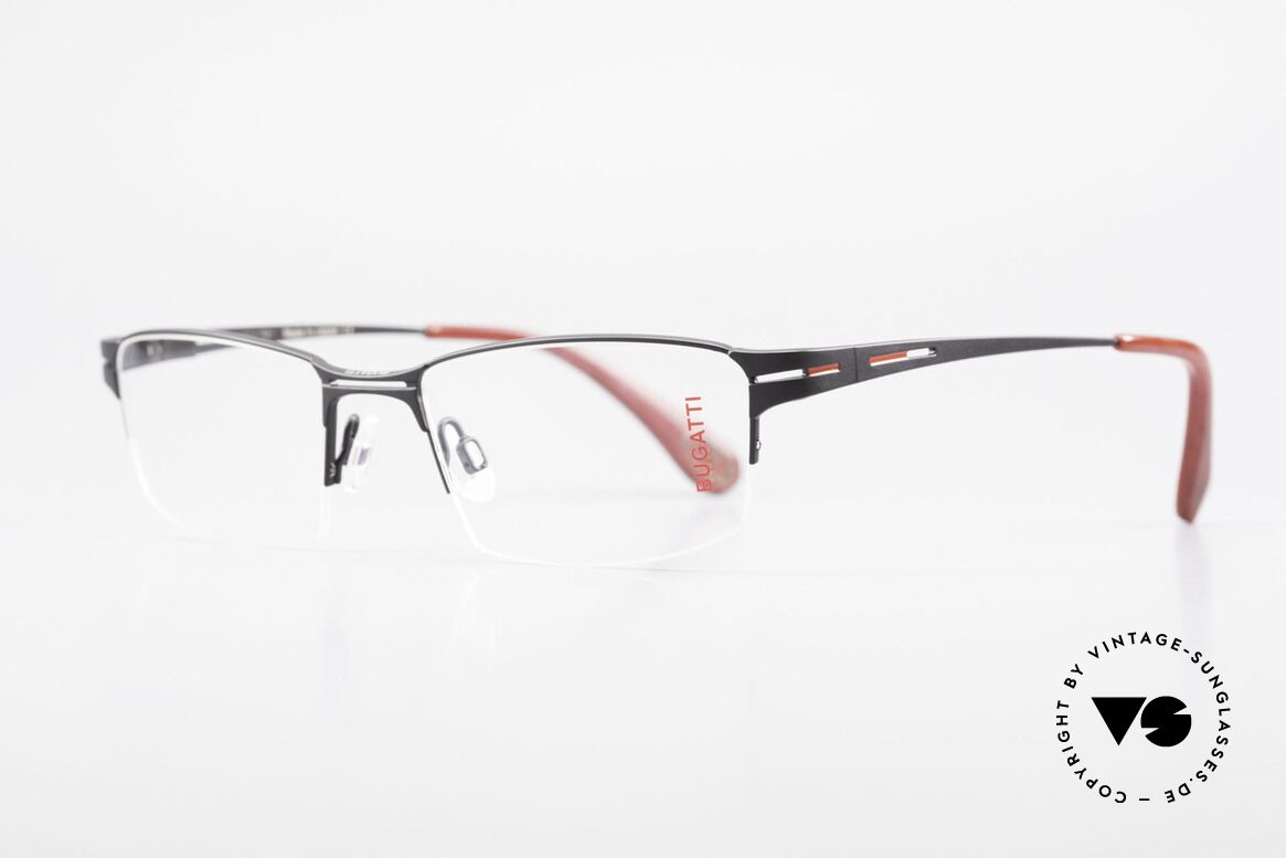 Bugatti 456 Titanium Eyeglass-Frame Nylor, semi rimless (Nylor thread) model weighs 19g only, Made for Men