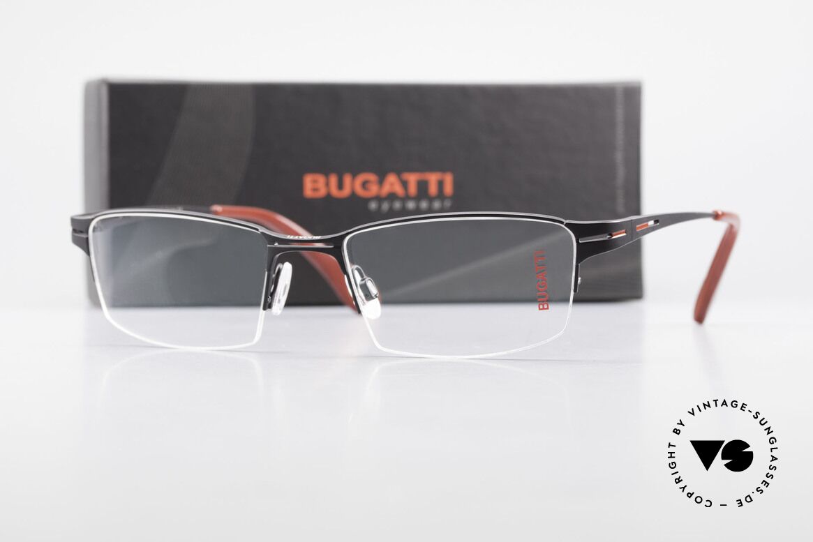 Bugatti 456 Titanium Eyeglass-Frame Nylor, Size: large, Made for Men