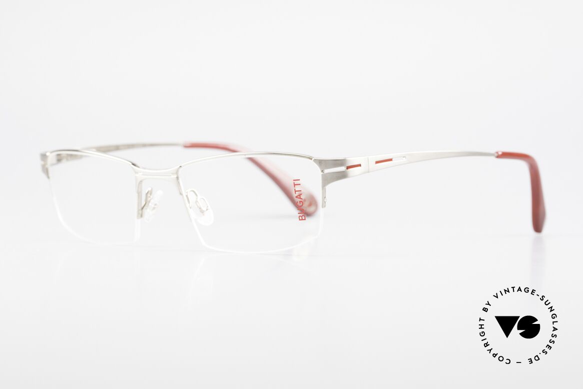 Bugatti 456 Nylor Titan Frame Palladium, semi rimless (Nylor thread) model weighs 19g only, Made for Men