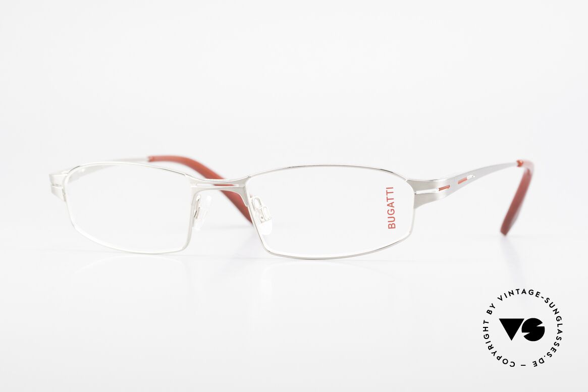 Bugatti 455 Titanium Frame Satin Palladium, rare, vintage titanium eyeglass-frame by BUGATTI, Made for Men
