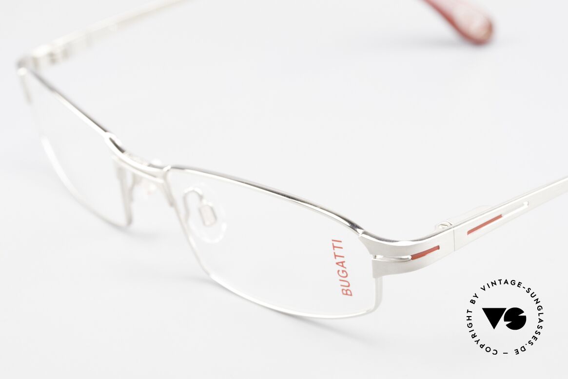Bugatti 455 Titanium Frame Satin Palladium, sporty frame & lens design + flexible spring hinges, Made for Men