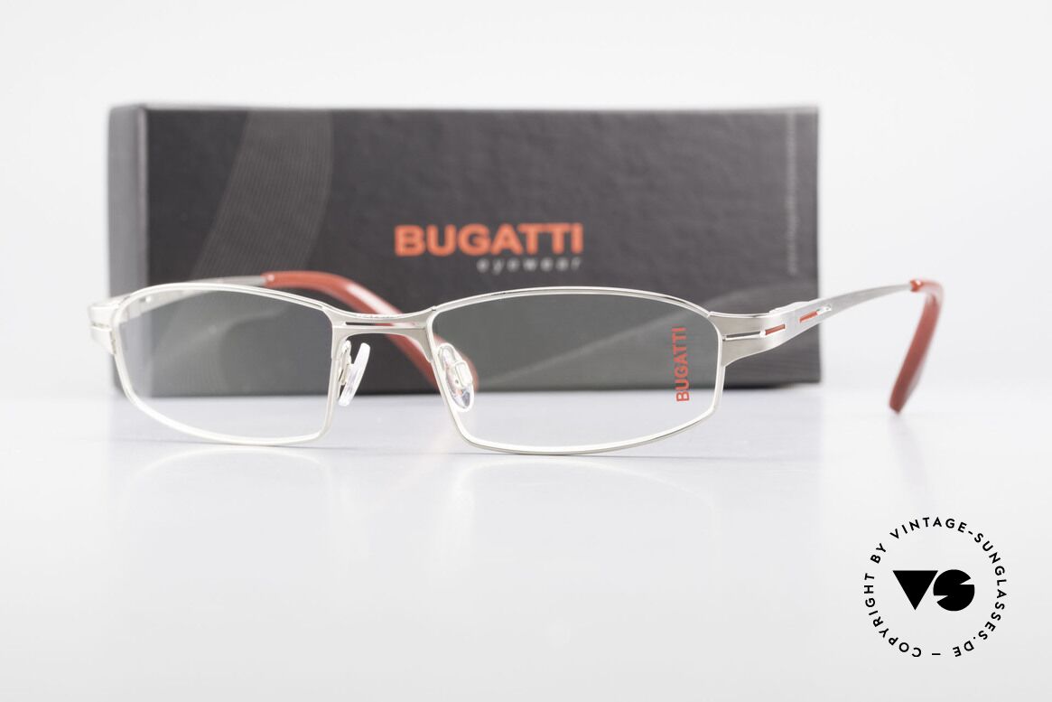 Bugatti 455 Titanium Frame Satin Palladium, Size: large, Made for Men