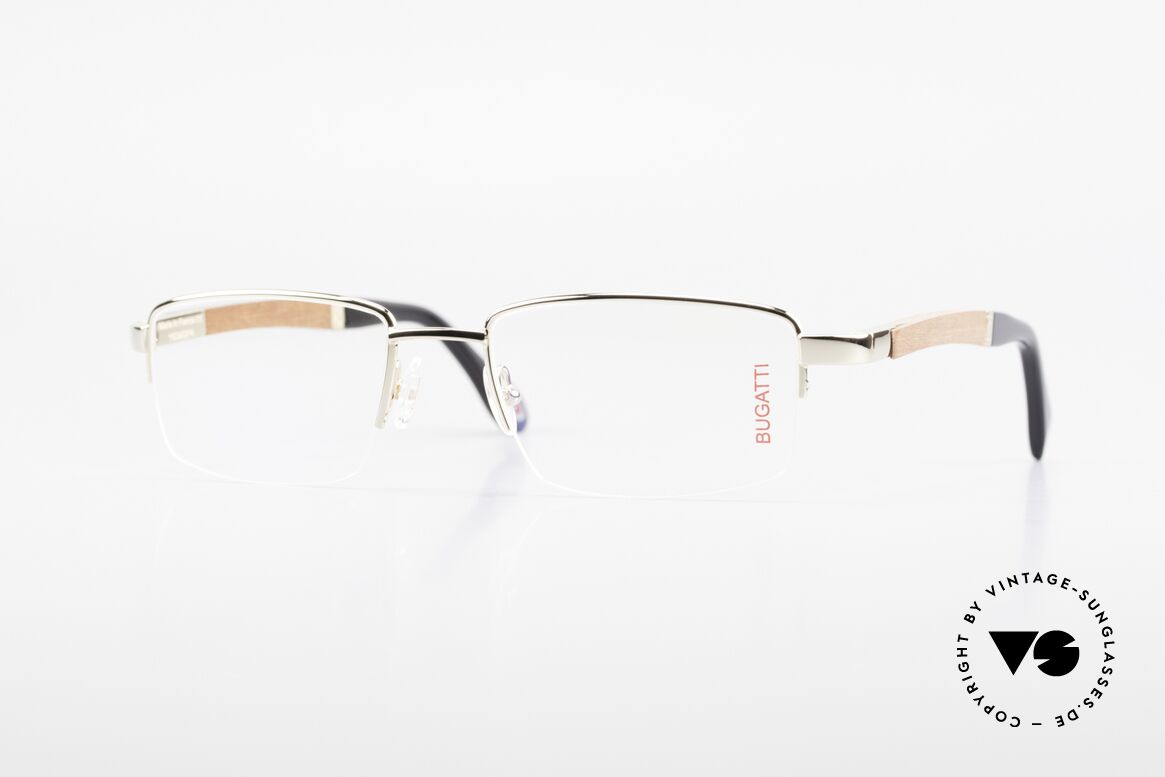 Bugatti 547 Precious Padouk Wood Gold M, BUGATTI vintage eyeglasses of incredible top-quality, Made for Men