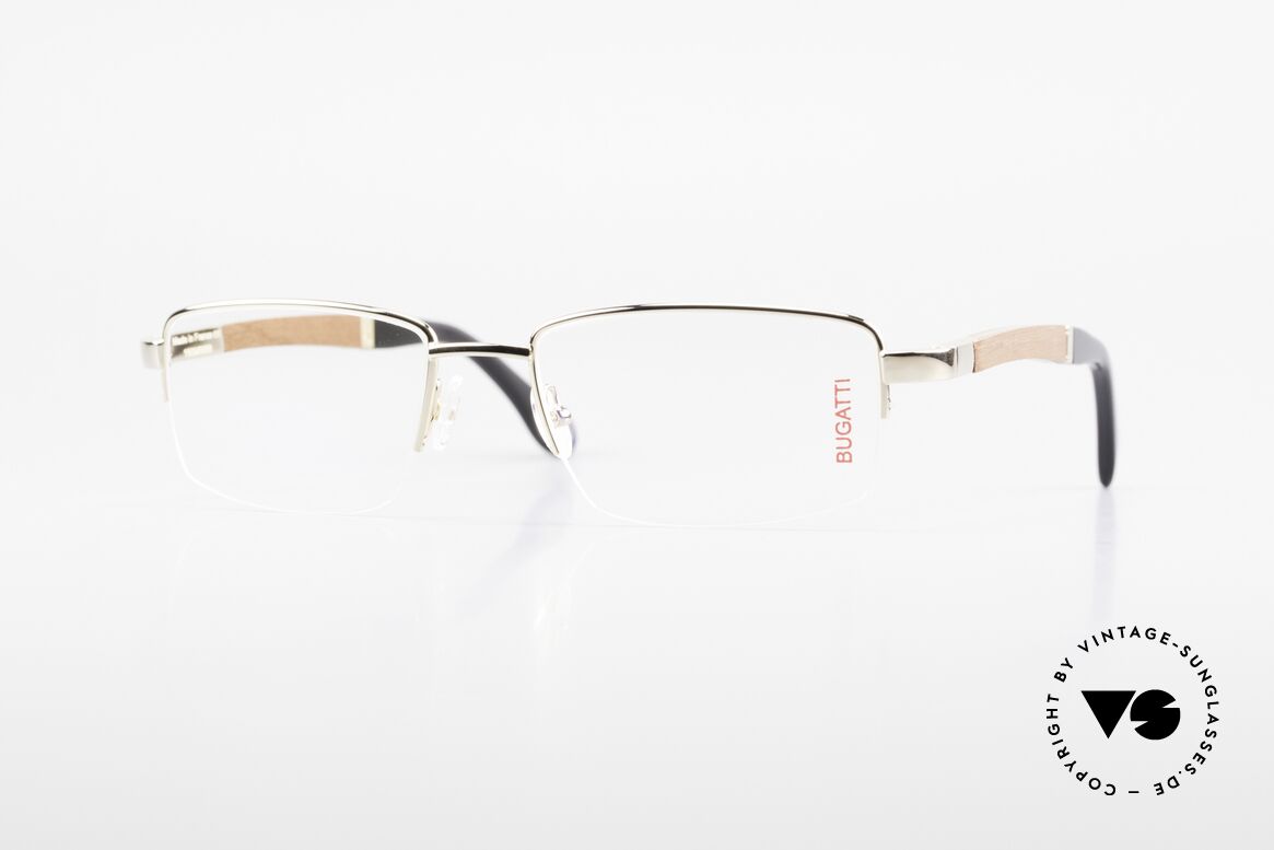 Bugatti 547 Precious Padouk Wood Gold L, BUGATTI vintage eyeglasses of incredible top-quality, Made for Men