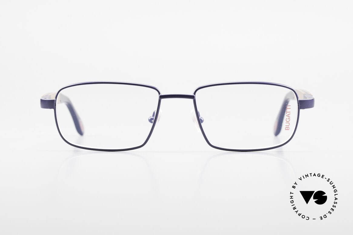 Bugatti 548 Pure Wood Frame Blue Navy M, BUGATTI vintage eyeglasses of incredible top-quality, Made for Men