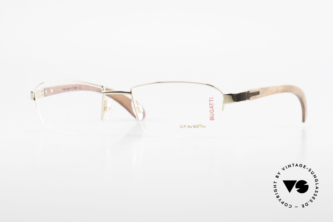 Bugatti 473 Kotibé Precious Wood Gold, costly BUGATTI luxury eyeglasses; incredibly refined, Made for Men
