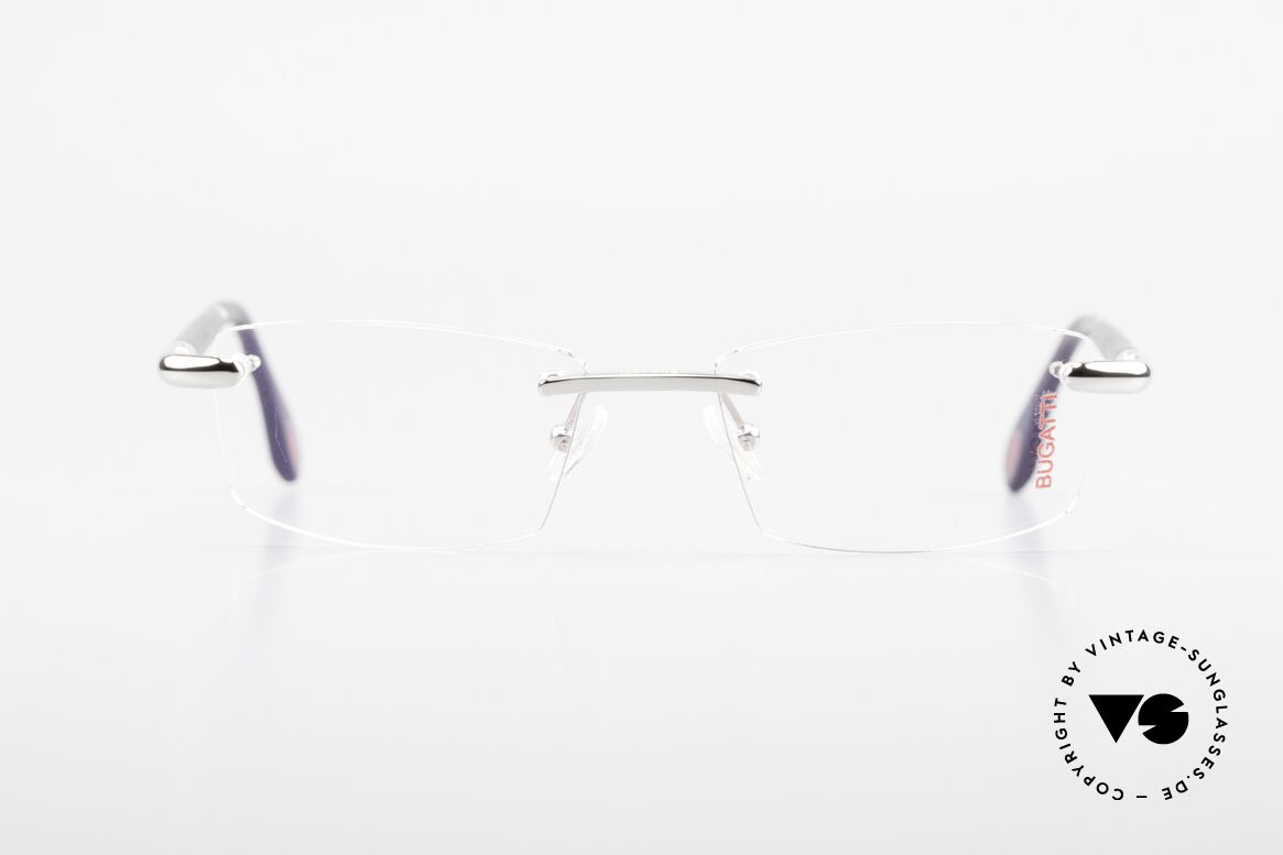 Bugatti 545 White Gold And Genuine Horn, rimless eyeglasses by BUGATTI, TOP-NOTCH quality, Made for Men