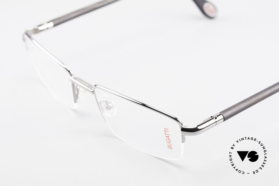 Bugatti 535 Horn Nylor Glasses Palladium, flexible spring hinges for a 1st class wearing comfort, Made for Men