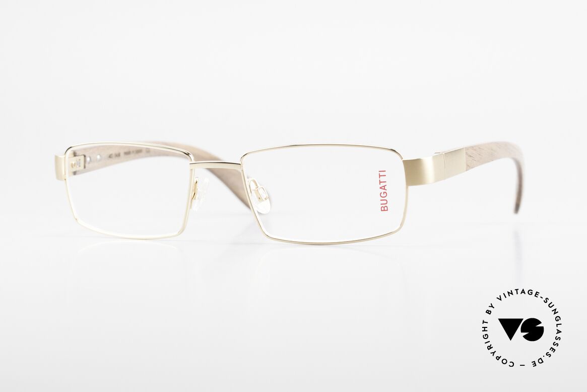 Bugatti 531 Walnut Titanium Gold Plated, luxury eyeglasses by BUGATTI, TOP-NOTCH quality, Made for Men