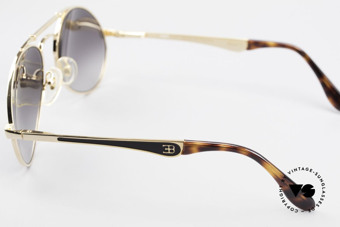 Bugatti 11911 80's Luxury Men's Sunglasses, bridge is shaped like a leaf spring (gold-plated), Made for Men