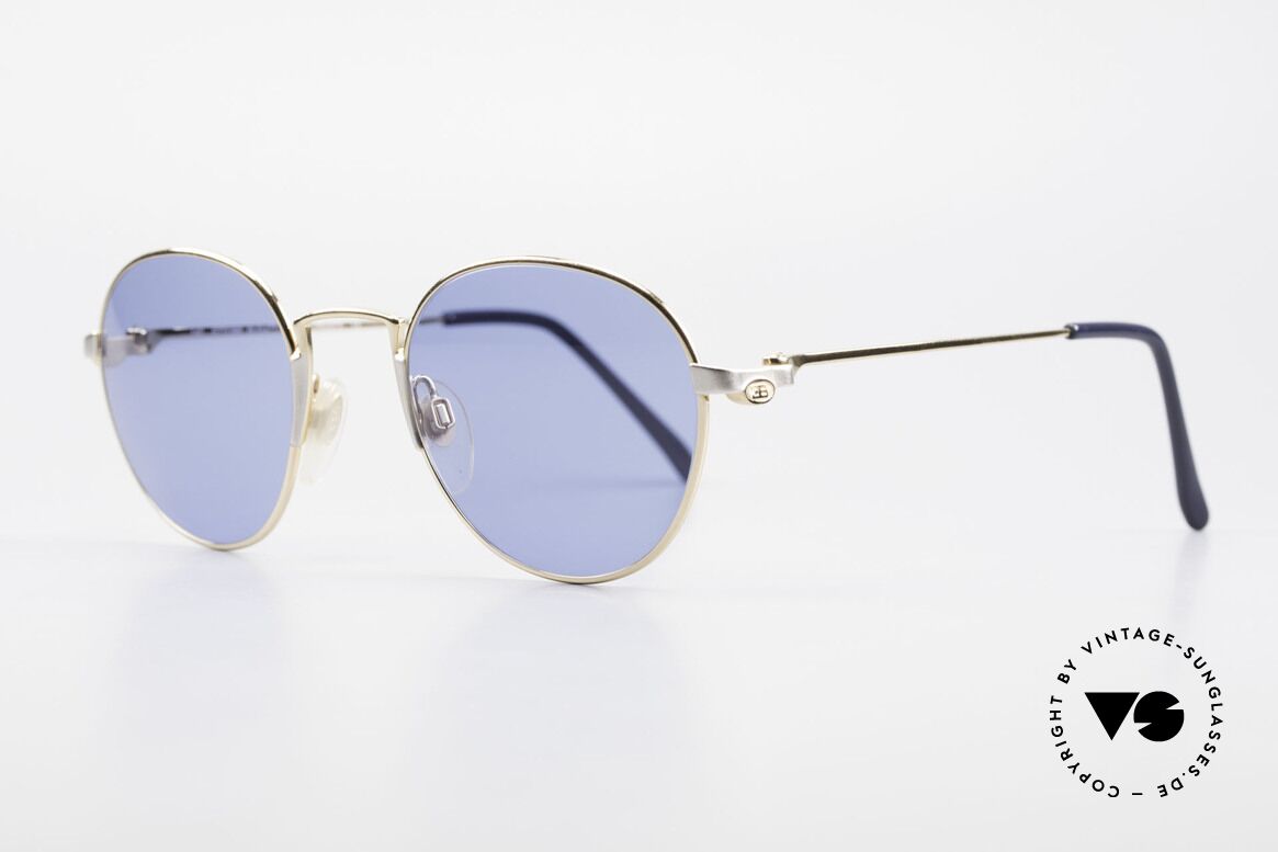 Bugatti EB600 Luxury 90s Panto Sunglasses, gold/palladium frame of the 'ETTORE Bugatti' series, Made for Men