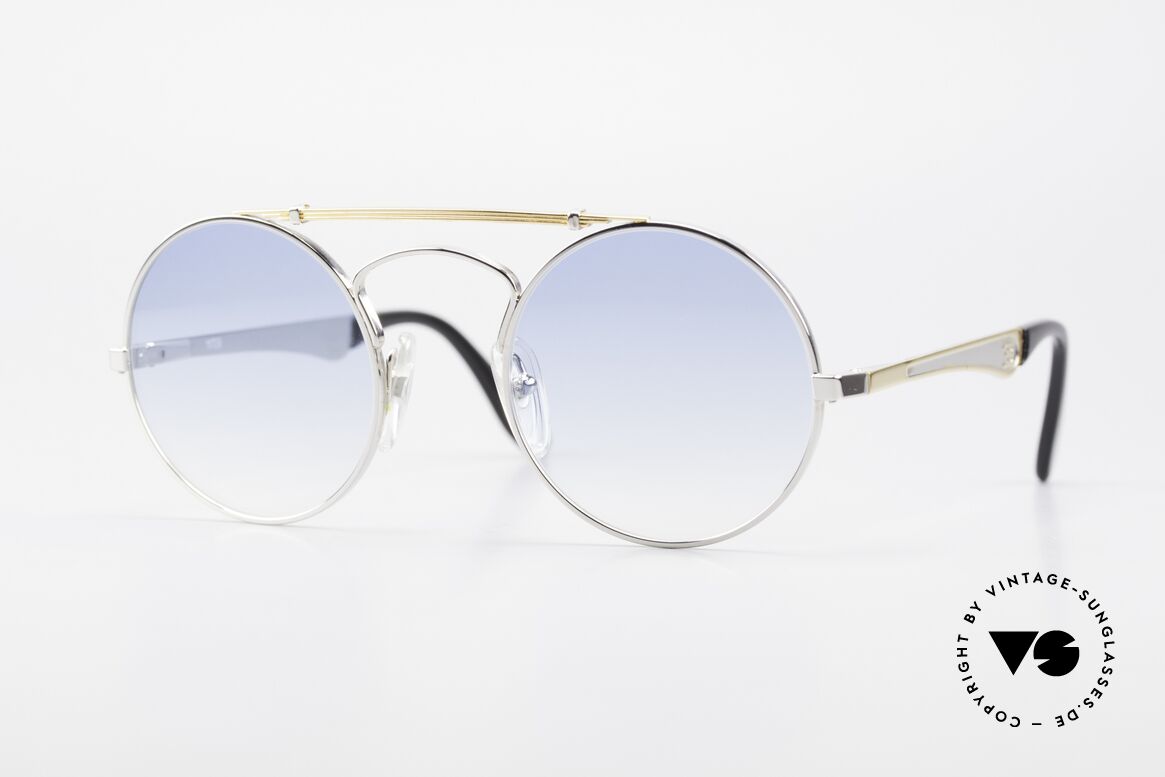 Bugatti 11709 80's Luxury Sunglasses Round, round vintage Bugatti sunglasses in M size 48/22, Made for Men