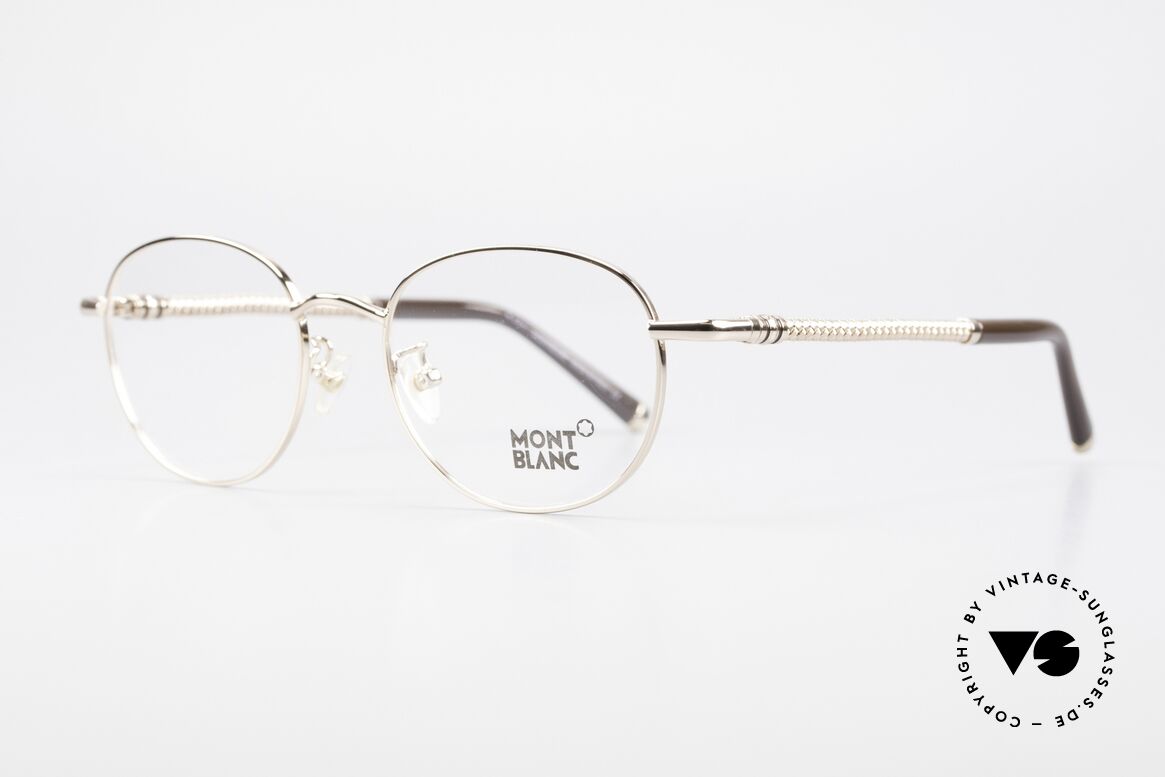 Montblanc MB392 Luxury Panto Frame Rose Gold, metal frame in ROSÉ-GOLD (the finish looks warmer), Made for Men and Women