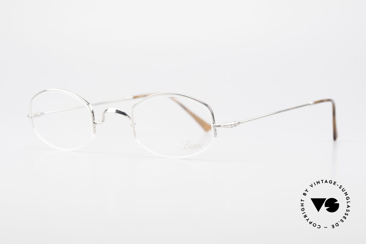 Lunor Classic Semi Rimless Vintage Frame, well-known for the "W-bridge" & the plain frame designs, Made for Men and Women