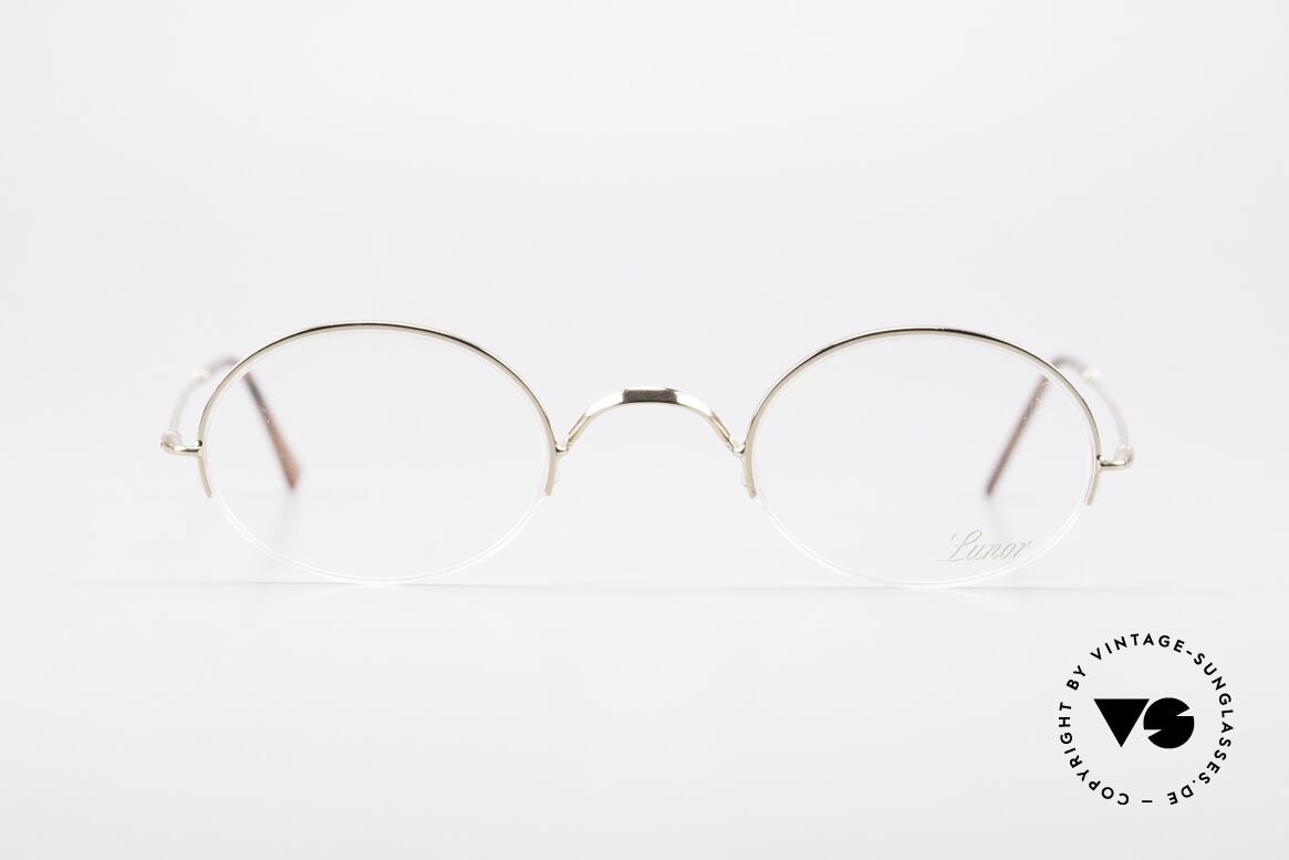 Lunor Classic Oval Semi Rimless Vintage Frame, LUNOR: shortcut for French "Lunette d'Or" (gold glasses), Made for Men and Women