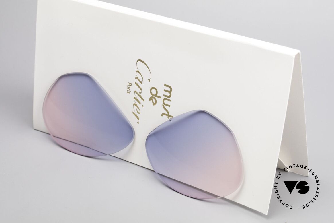 Cartier Vendome Lenses - M Sun Lenses Blue Pink Gradient, new CR39 UV400 plastic lenses (for 100% UV protection), Made for Men