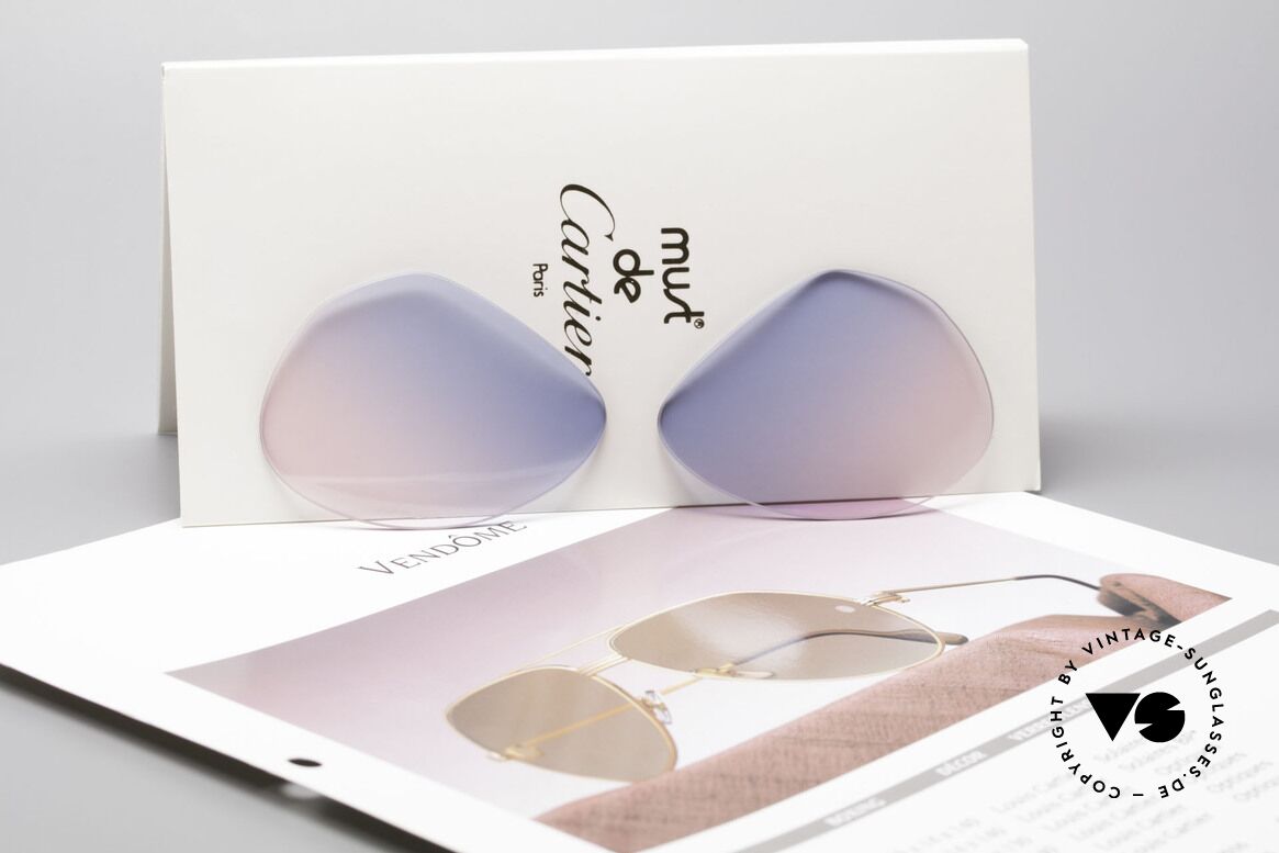 Cartier Vendome Lenses - M Sun Lenses Blue Pink Gradient, fancy tint = gradient from sky-blue (baby-blue) to pink, Made for Men