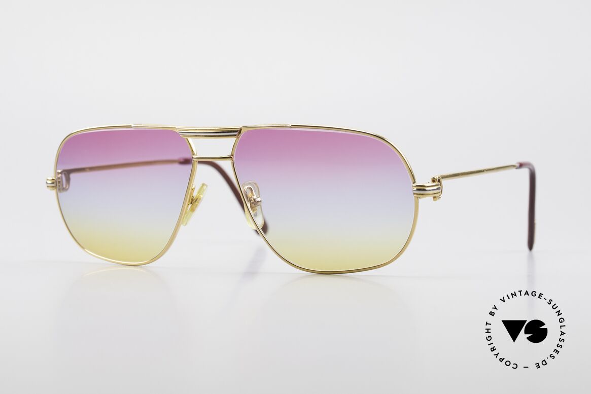 Cartier Tank - M 22ct Gold-Plated Tricolored, orig. Cartier shades from 1988; MEDIUM size 59°14, 140, Made for Men and Women