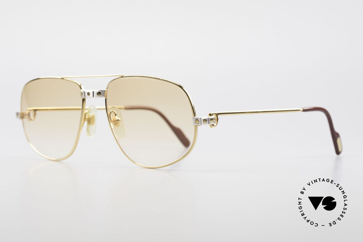 Cartier Romance Santos - L Luxury Vintage Sunglasses 80's, this pair (with SANTOS decor) is LARGE size 58-18, 140, Made for Men