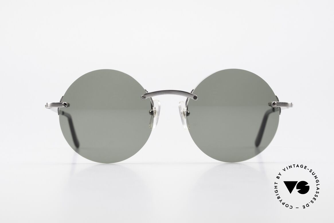 Cartier T-Eye Madison Round Luxury Sunglasses, noble rimless CARTIER luxury sunglasses from 1999, Made for Men and Women
