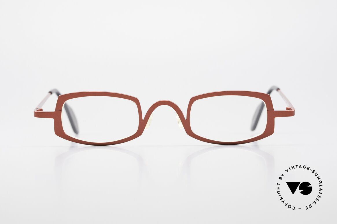 Theo Belgium Rectangle Red Vintage Ladies Eyeglasses, Theo Belgium = the most self-willed brand in the world, Made for Women