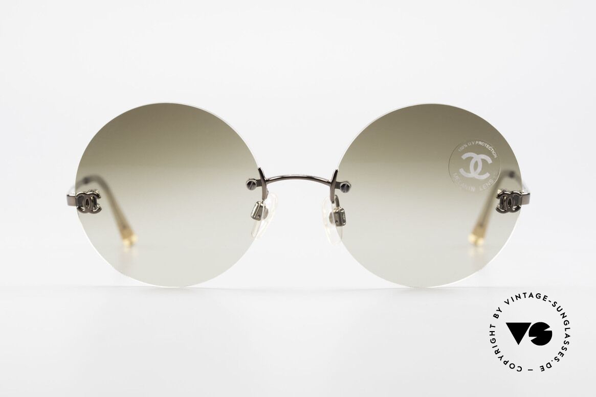 Chanel 4056 Round 90's Luxury Sunglasses, rare CHANEL shades, model 4056 in Medium size 53-18, Made for Men and Women