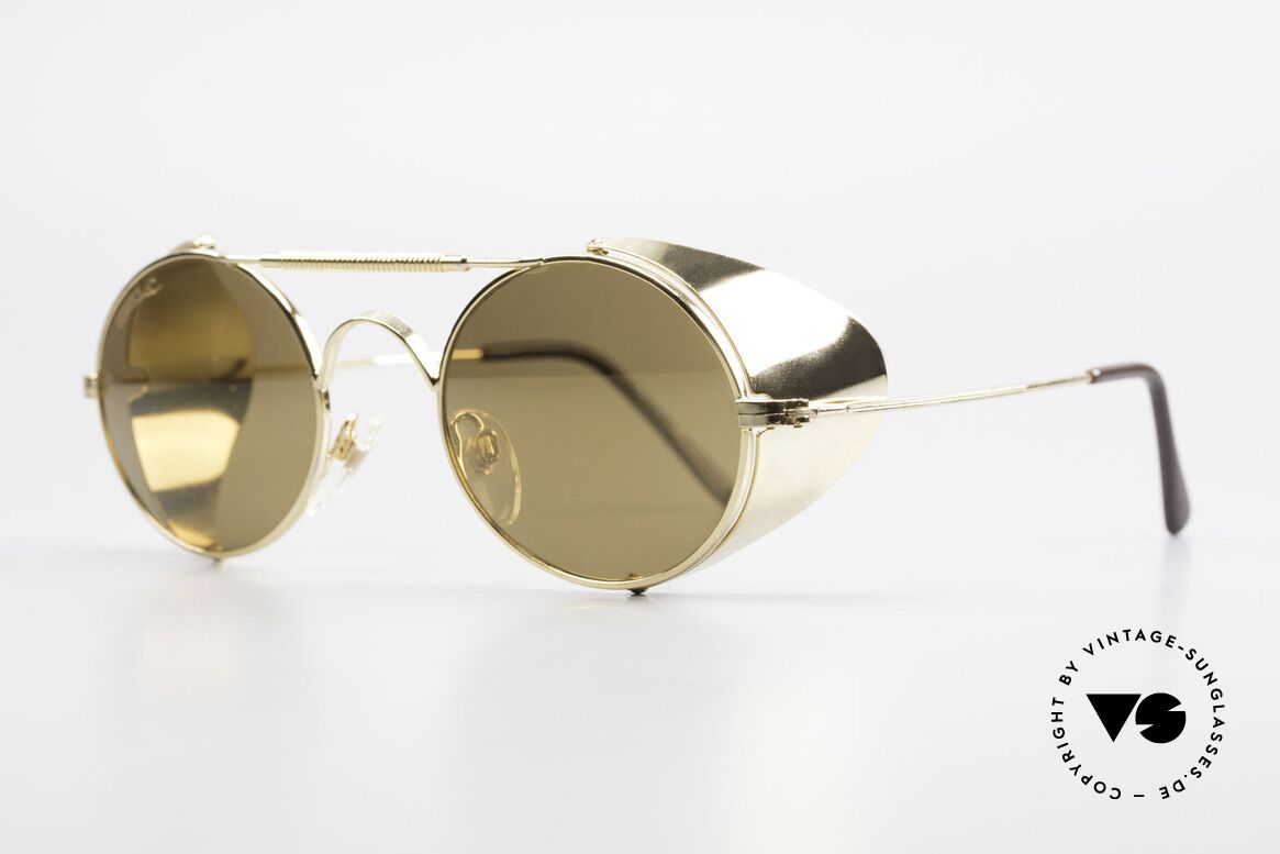 Serious Fun Frogman Steampunk Sunglasses Gold, gold mirrored lenses for extreme weather-conditions, Made for Men and Women