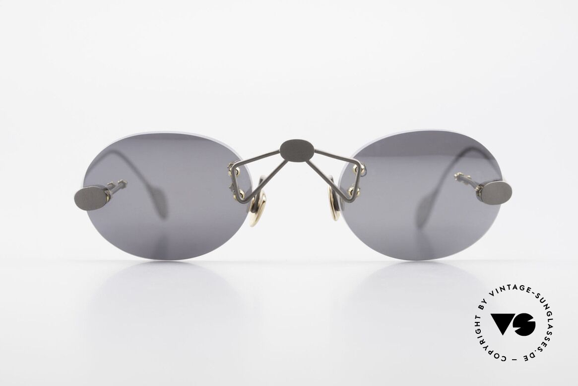 Paul Chiol 01 Rimless Art Sunglasses Small, vintage 1990's Paul CHIOL designer sunglasses, Made for Men and Women