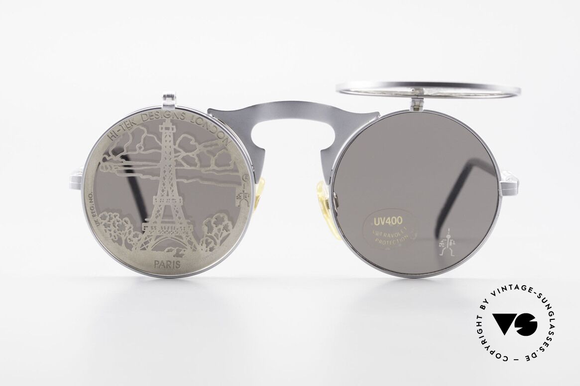 Hi Tek Paris Flip Up Sunglasses Steampunk, Hi-Tek sunglasses, model Paris from 1992, Steampunk, Made for Men and Women