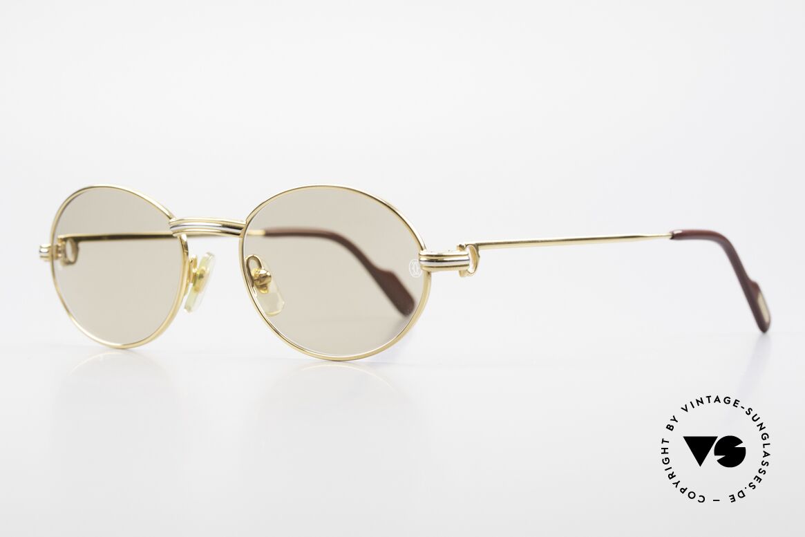 Cartier Saint Honore - S Small Oval Luxury Sunglasses, orig. mineral sun lenses with Cartier-logo (100% UV), Made for Men and Women